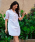 Sleeve Tie Up Front Buttoned Dress